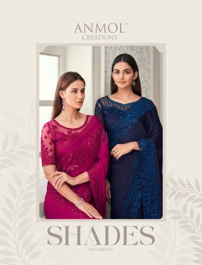 Shades Vol 7 By Anmol Designer Partywear Saree Collection